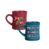 Red mug that says 