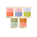 Soy Candle in Rocks Glass - Color Block Variety of Toot Sayings