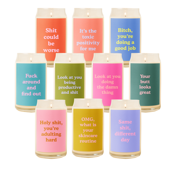 Soy Candle Can Glass - Variety of Yippie Sayings