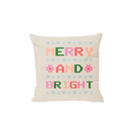 "Merry and Bright" holiday pillow