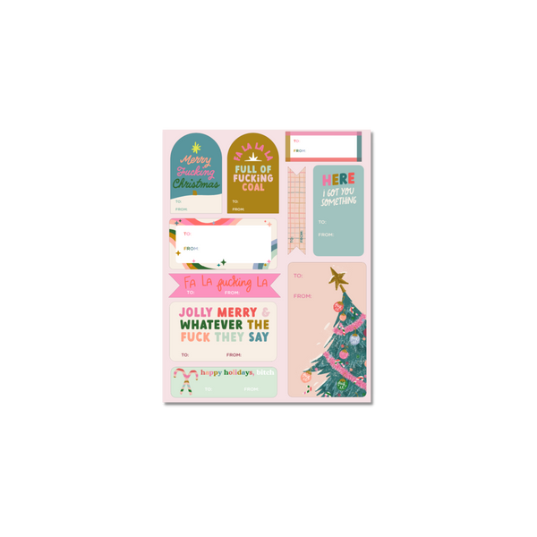 Holiday Gift Label Sticker Sheets - Talking Out Of Turn