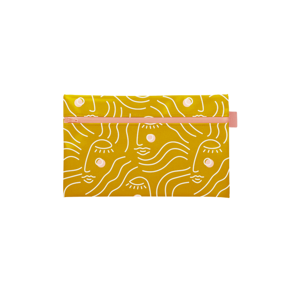 Medium Zip Front pouch with Zen Ladies pattern.