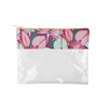 floral nights flat lay pouch sitting on a white desk