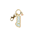 Gold key charm with colorful tracing "Fuck it" 