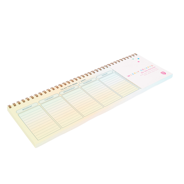 colorful wire bound weekly task pad by day