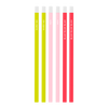 Six pack of bright and colorful pencils including neon coral, blush pink, and citron all printed with different sayings.