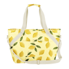 Ice Queen Squeeze the Day is a large soft sided cooler bag in yellow with lemons pattern and durable nylon strap.