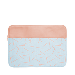 Pixie Sticks Canvas Laptop Sleeve is a cute laptop sleeve in light denim with peach pixie sticks pattern in 13 inch size.