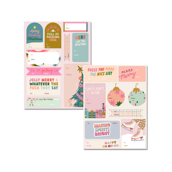 Holiday Gift Label Sticker Sheets - Talking Out Of Turn