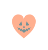 light orange heart shaped sticker with black pumpkin carved face (pumpkin heart)