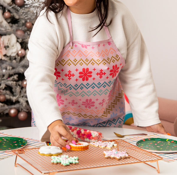 Pink Holiday Apron.