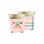 "Festive as fuck" Ice cream pint sleeve and multicolored ice cream pint sleeve. 