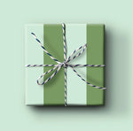 Green and Mint Horizontal Stripped Holiday Wrapping Paper