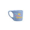 Cornflower blue mug with saying 