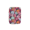 Multicolored jewel tones laptop sleeve with floral design.