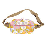 Multi color gathering flowers large hip bag 